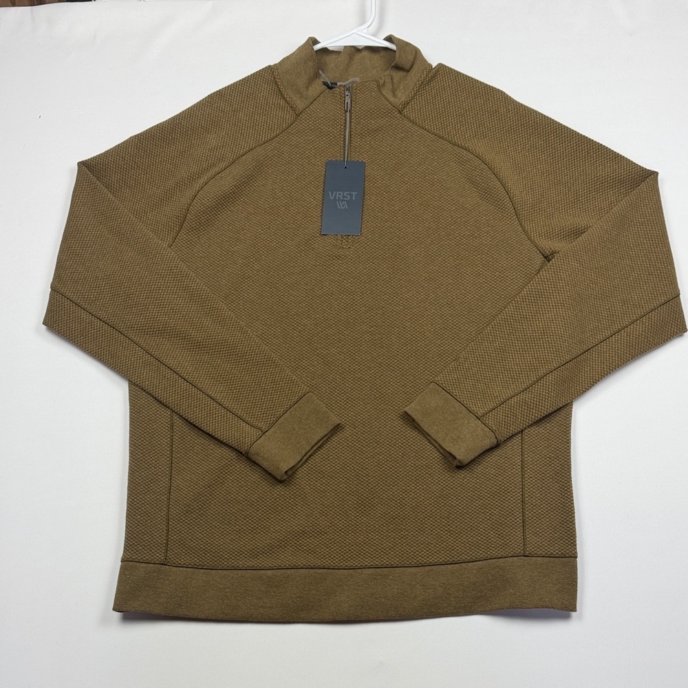 VRST Men's Brown Zip-Up Sweater Large NWT